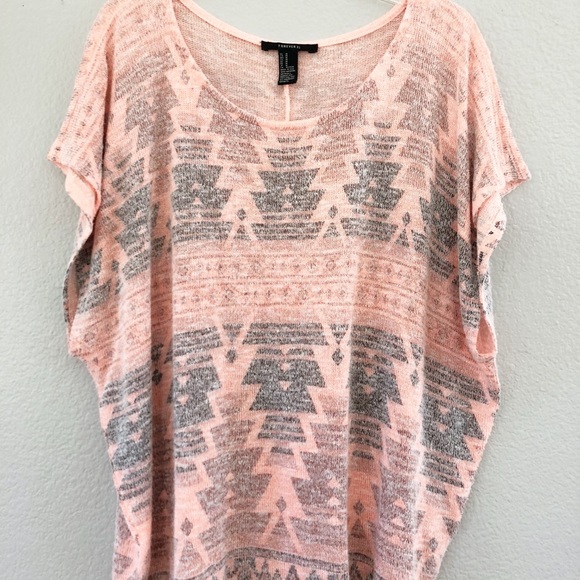 Forever 21 Tops - Forever 21 Orange Tribal Knit Shirt Medium